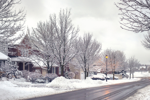 Street scene in winter