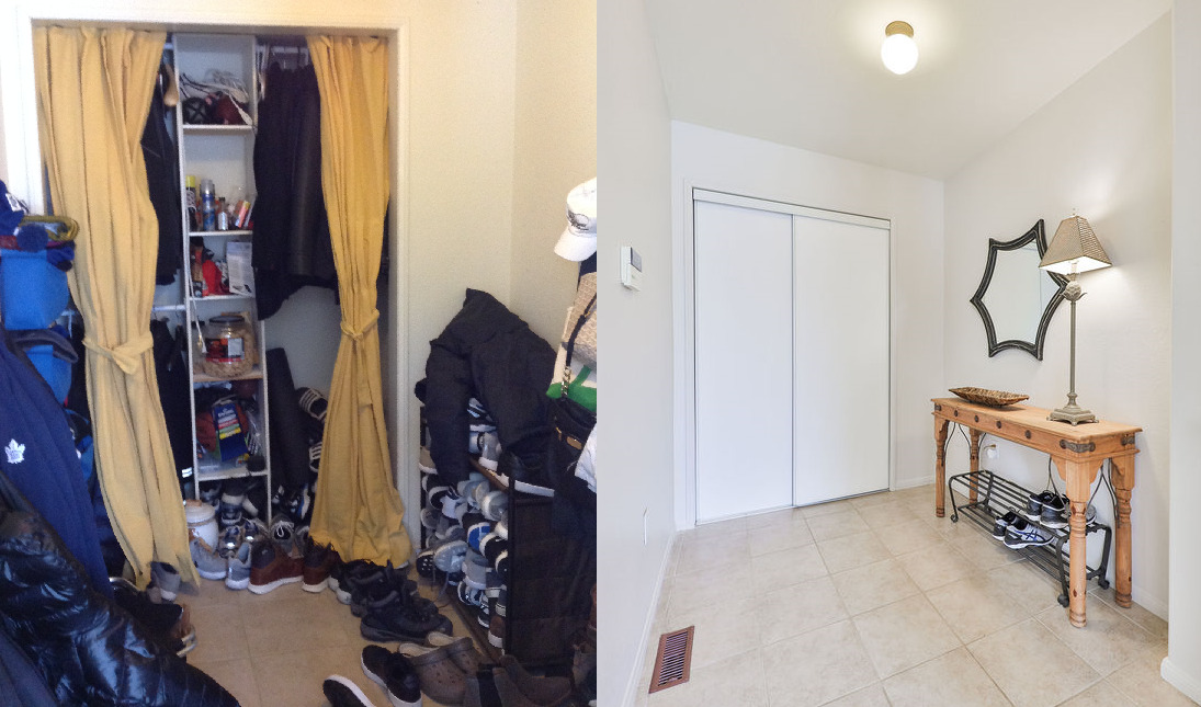 Before and after room makeover